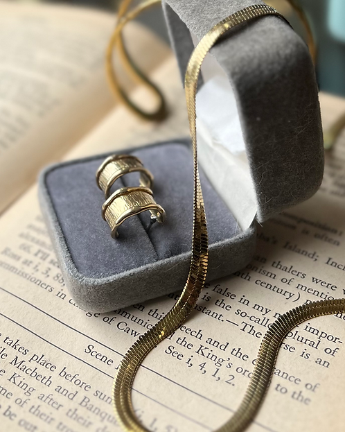 Brass Textured Huggies