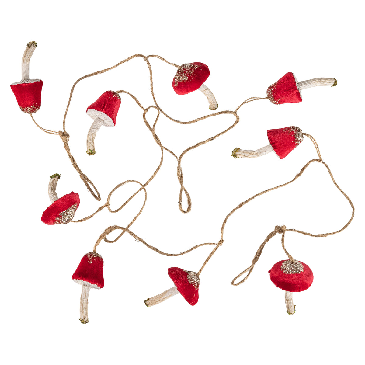 Red Mushroom Velvet and Paper Garland