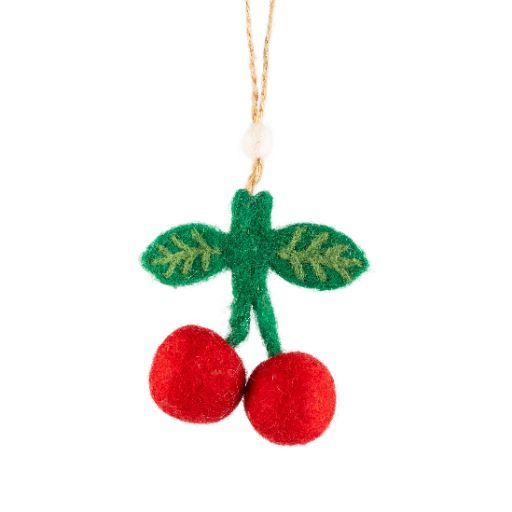 Felt Cherries Ornament