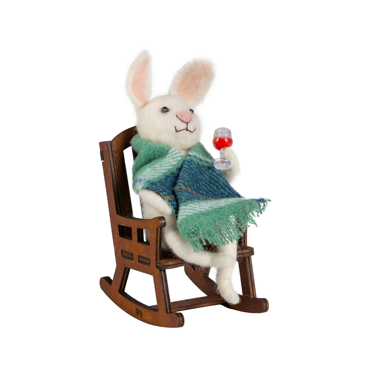 Felt Bunny on Rocking Chair Ornament