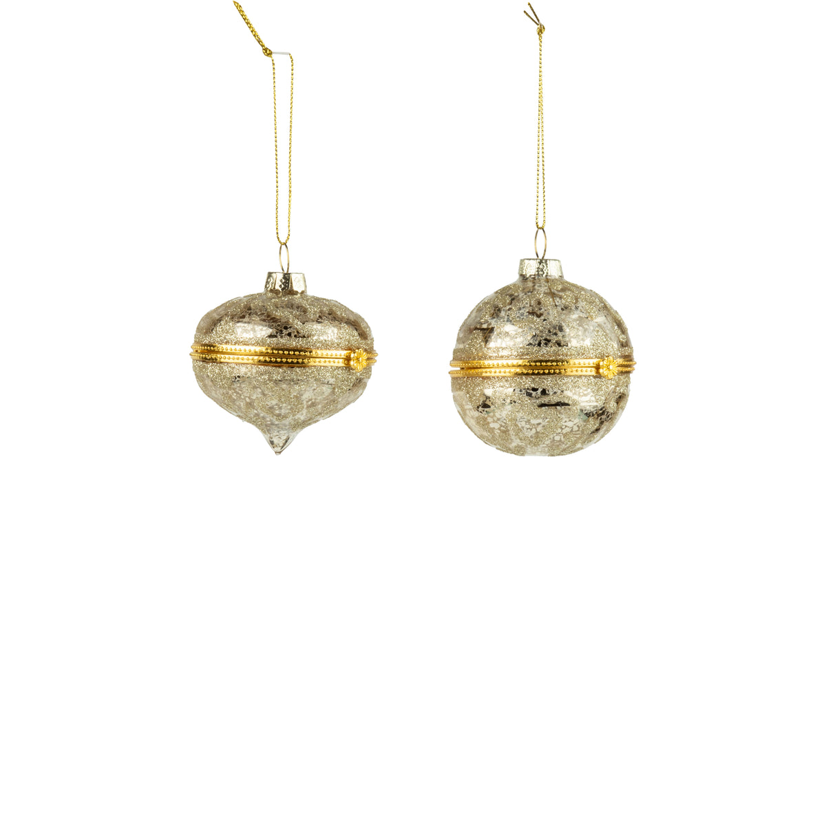 Gold & Glitter Glass Ornament