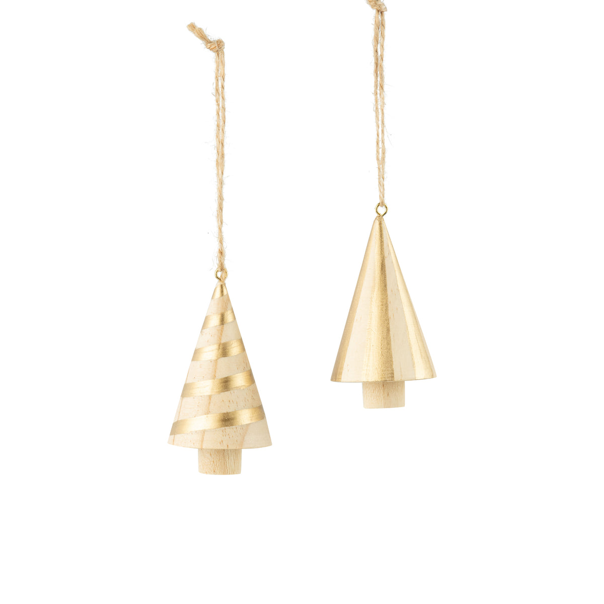 Gold Wood Tree Stripes and Swirls Ornament