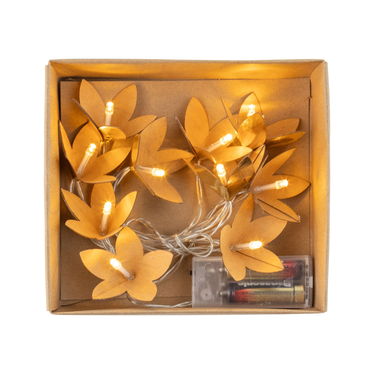 Gold Paper Flower LED Garland