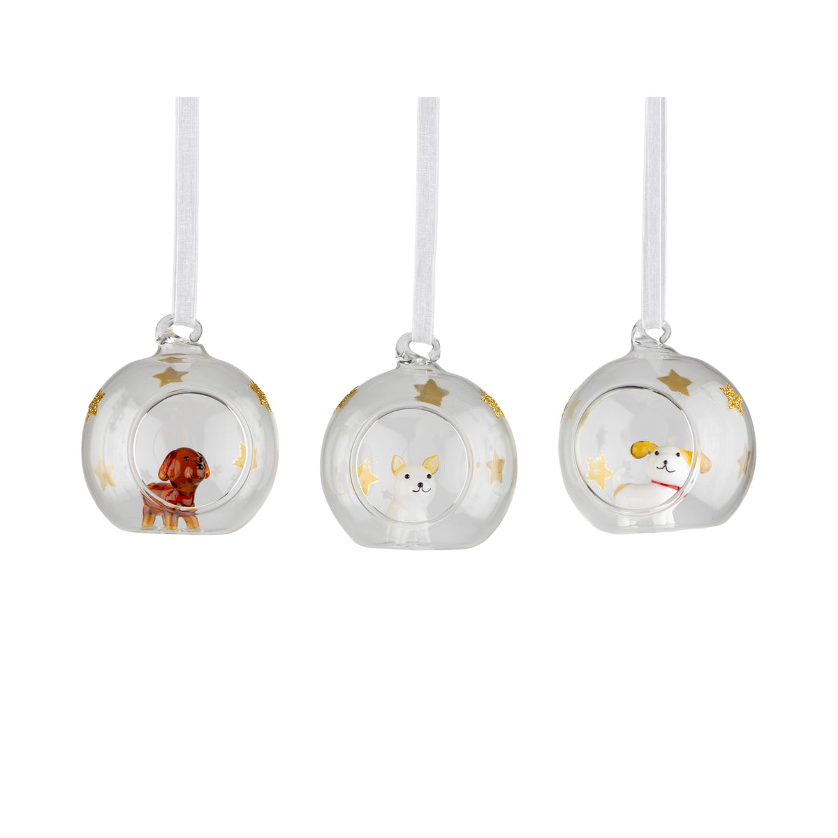 Tiny Dog Glass Globe Ornament
