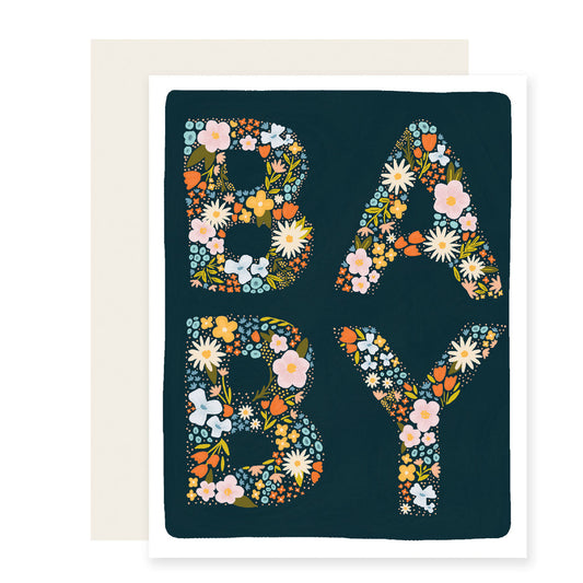 Floral Baby Letters Card