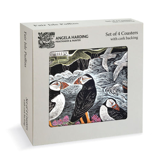 Fair Isle Puffins Coasters