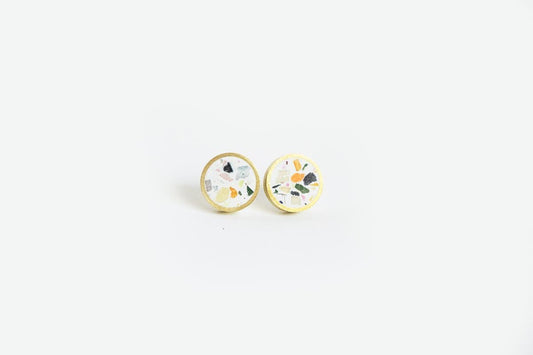 Concrete Framed Small Earrings