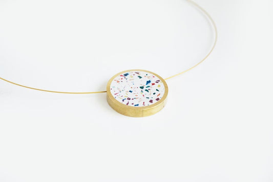 Concrete Confetti Framed Necklace