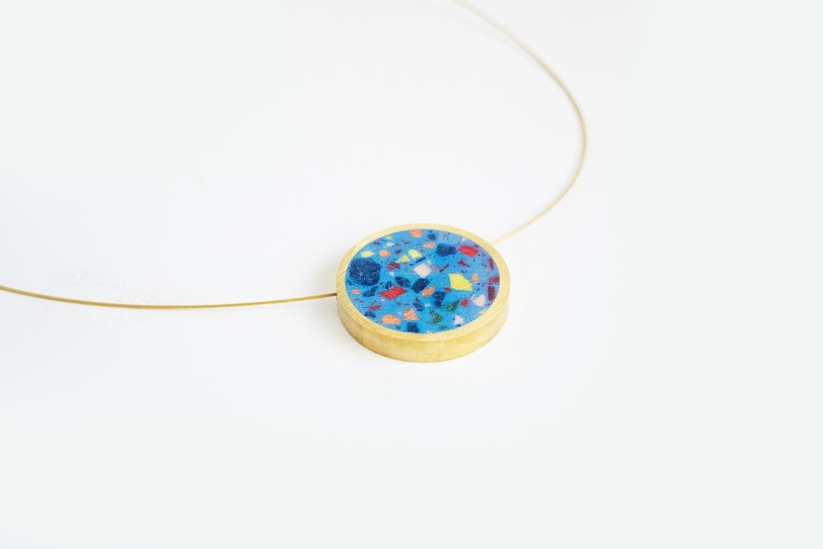 Concrete Confetti Framed Necklace
