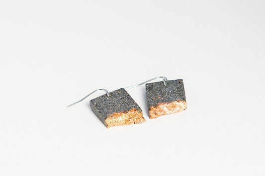 Concrete Rectangle Fractured Earrings