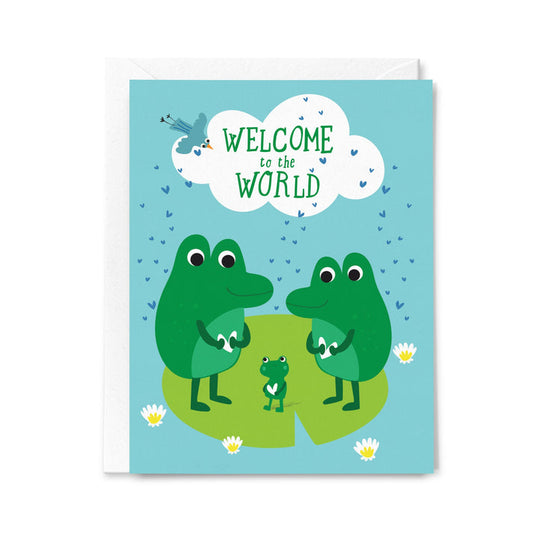 Welcome To The World Frog Baby Card