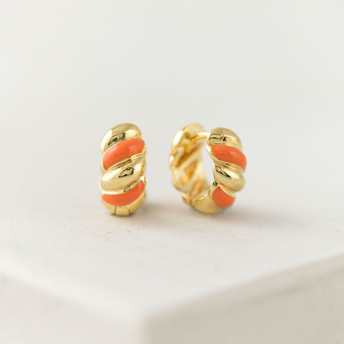 Croissant Gold Huggie Hoop Earrings