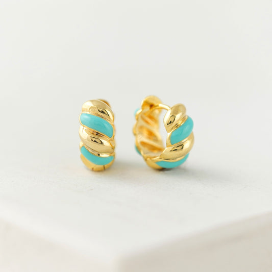 Croissant Gold Huggie Hoop Earrings
