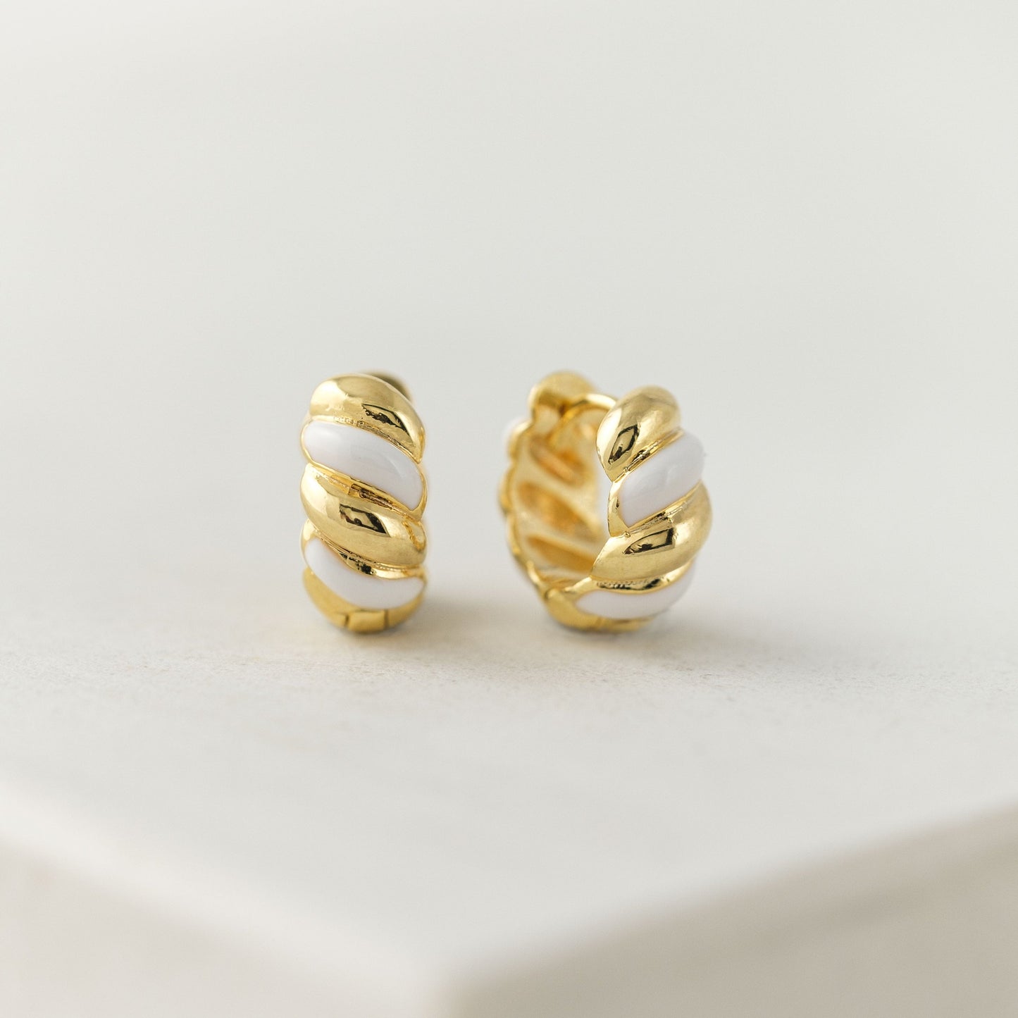 Croissant Gold Huggie Hoop Earrings