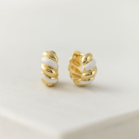 Croissant Gold Huggie Hoop Earrings