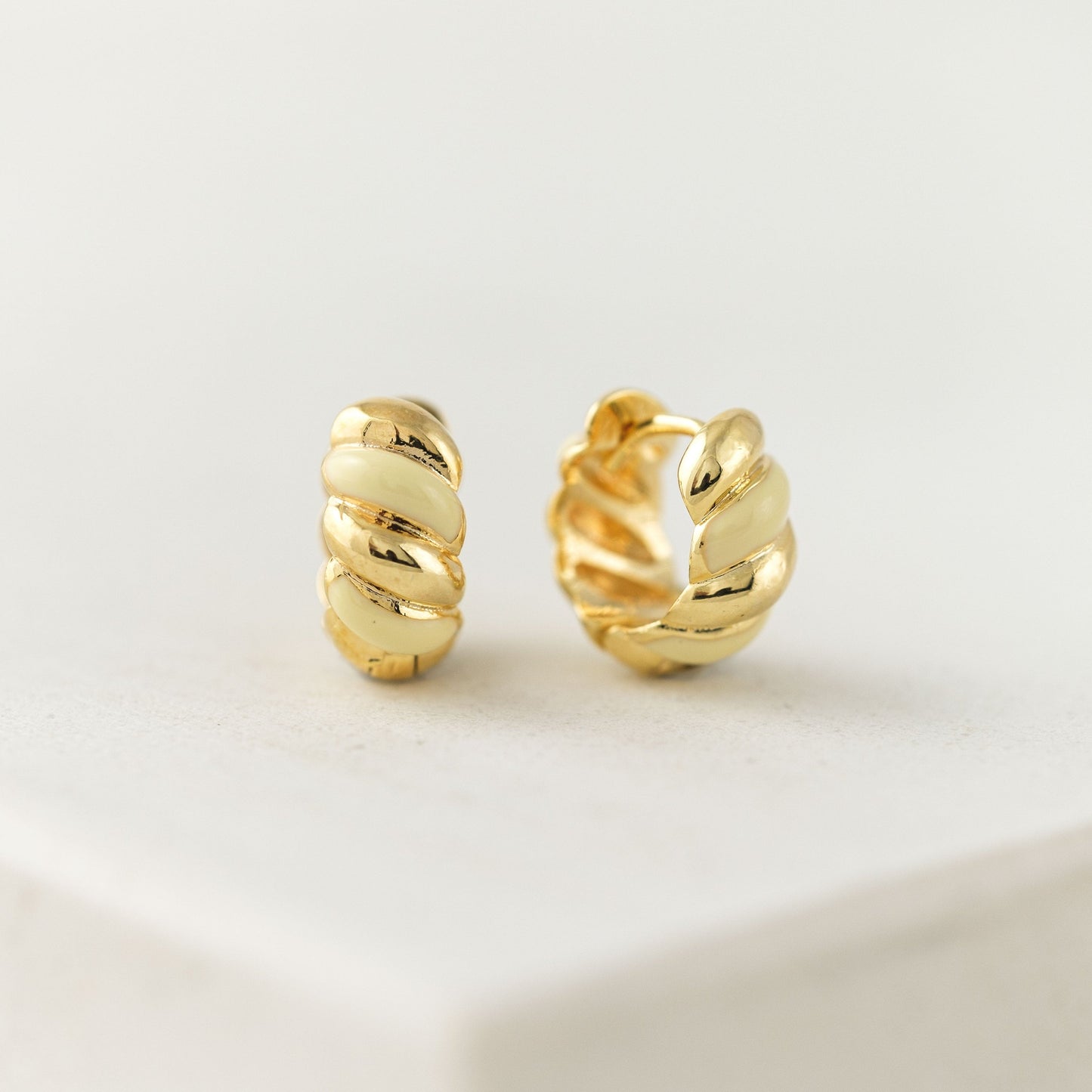 Croissant Gold Huggie Hoop Earrings