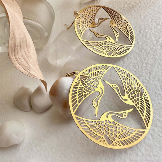 Sadako Crane Drop Earrings
