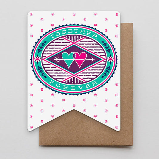 Together Forever Banner Wedding Card
