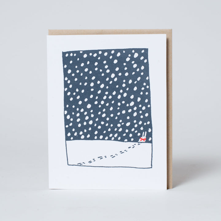 Rabbit's Snowy Walk Holiday Card