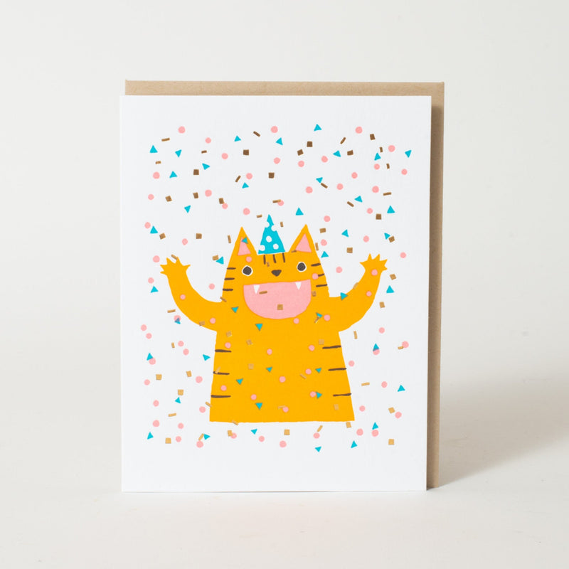 Confetti Cat Birthday Card