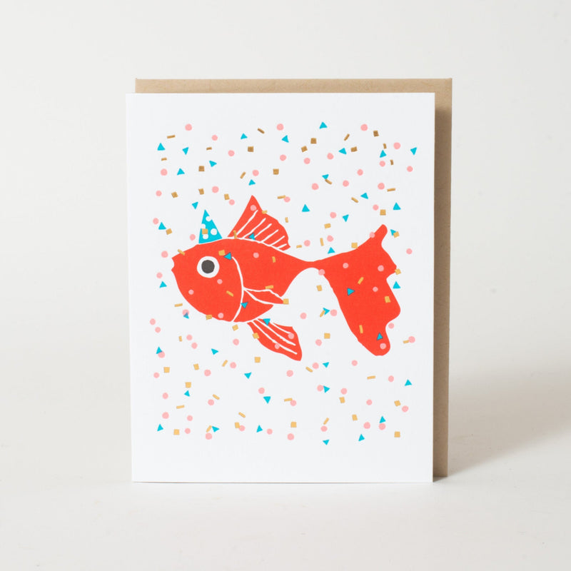 Confetti Goldfish Birthday Card