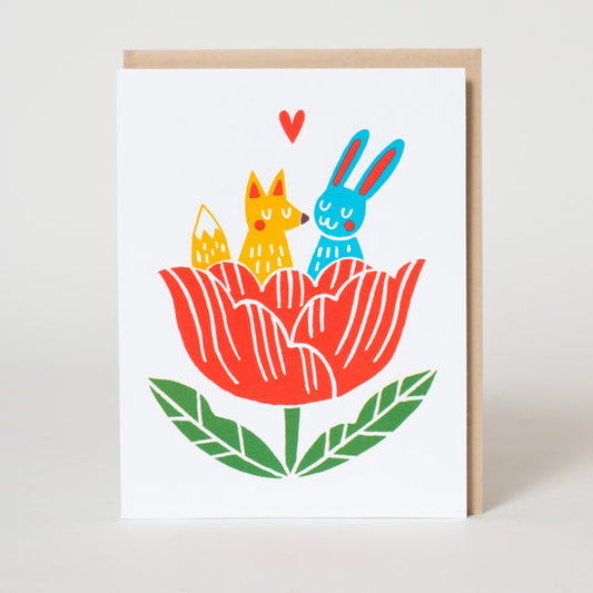 Tulip Fox & Bunny Card