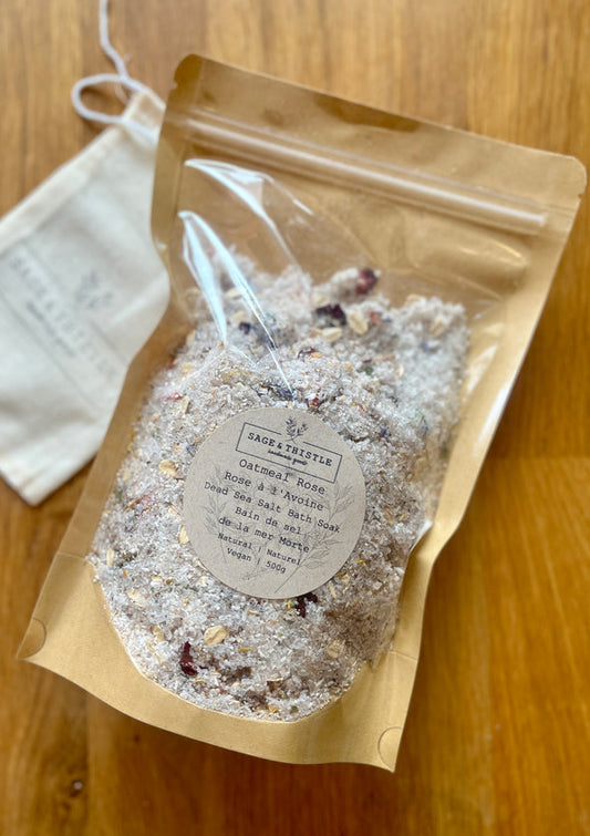 Oatmeal Rose Bath Salt Soak