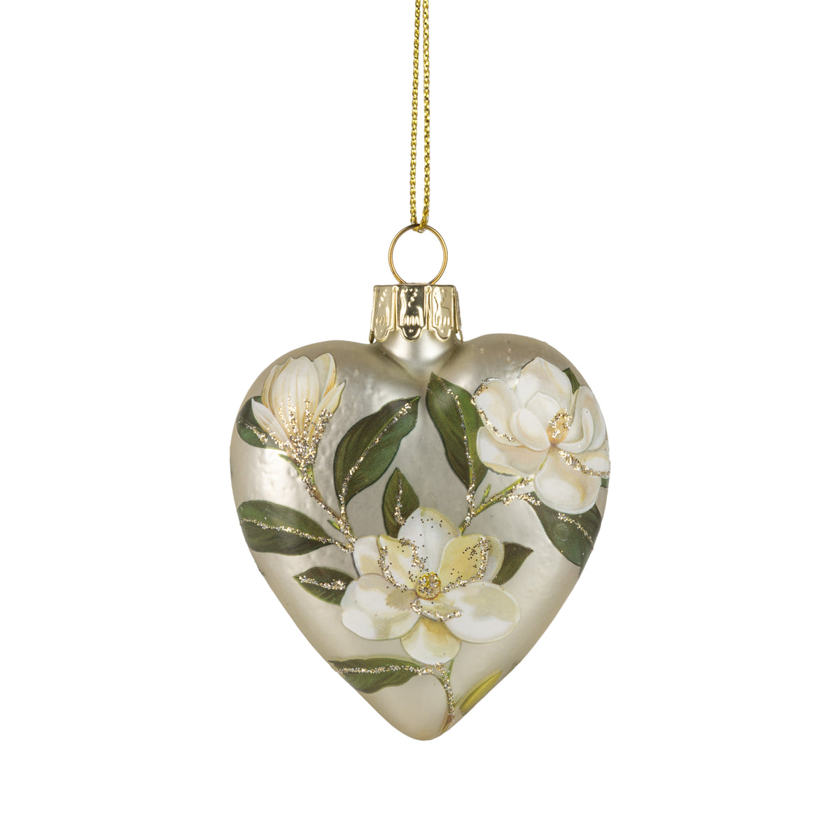 Vintage Heart Magnolia Ornament