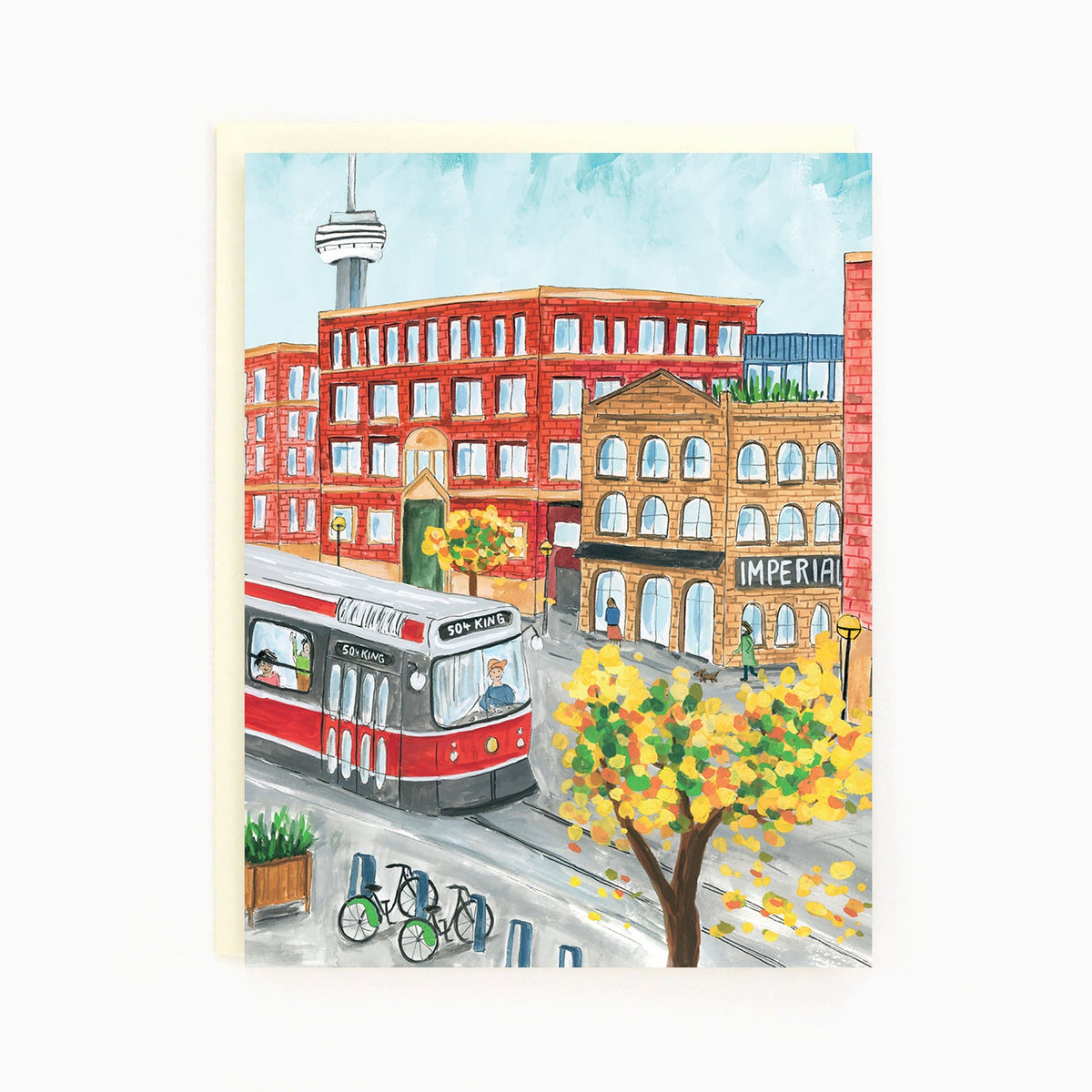 Toronto King Street West Fall Greeting Card