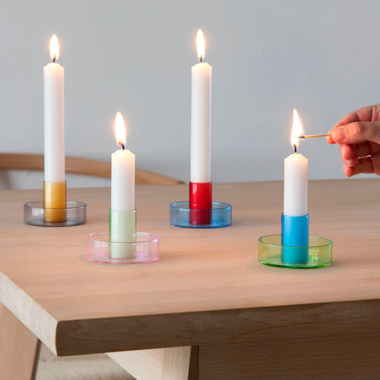 Duo Tone Glass Candle Holder