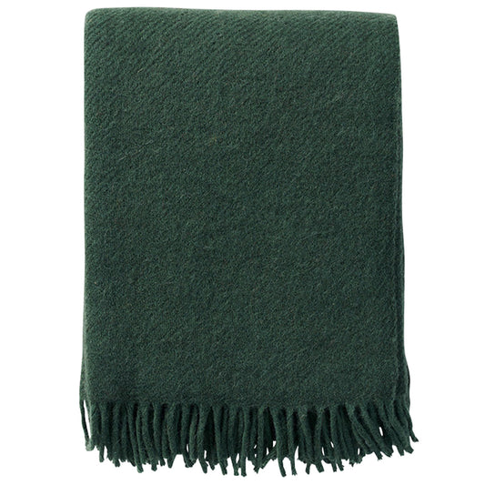 Gotland Bottle Green Lambswool Throw