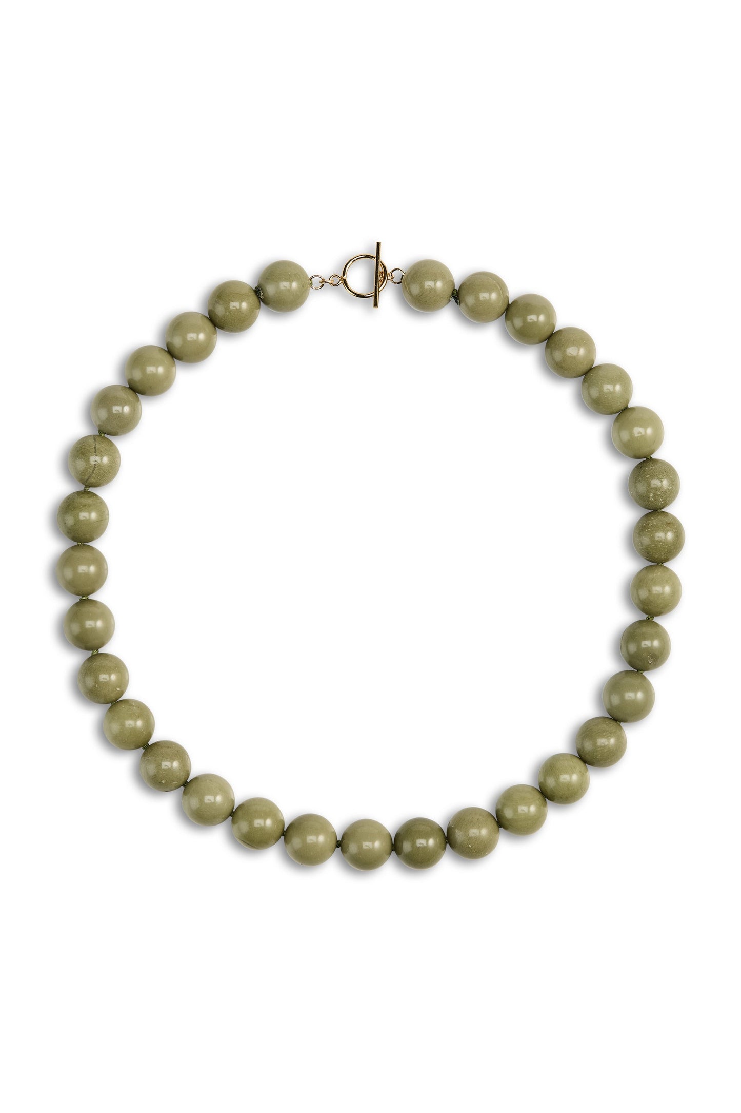 Grande Boule Avocado Jasper Necklace