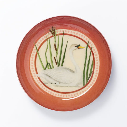 Swan Round Enamel Tray