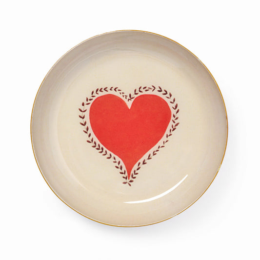 Heart Round Enamel Tray