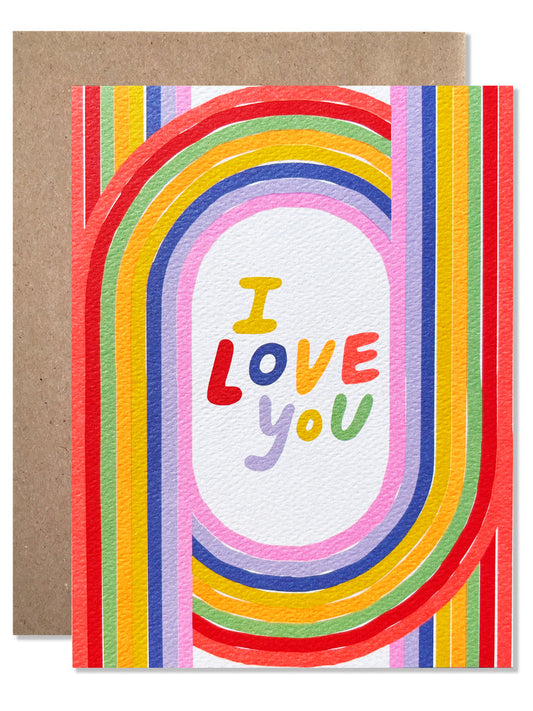 Love You Rainbow Arches Card