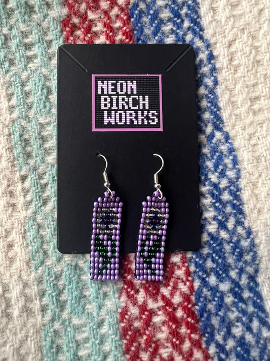 Purple Floral Earrings