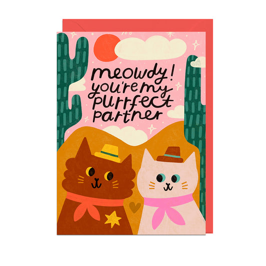 Meowdy Perfect Partner Card