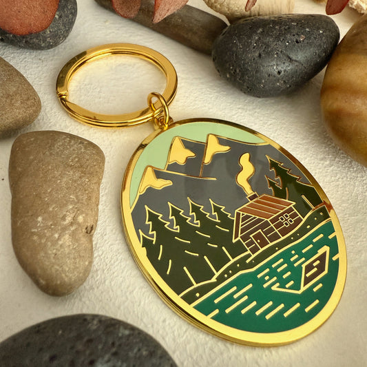 "Bankhead" Mountain & Cabin Enamel Keychain