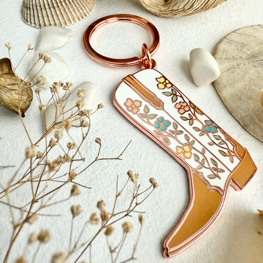 "Dolly" Cowboy Boot Enamel Keychain