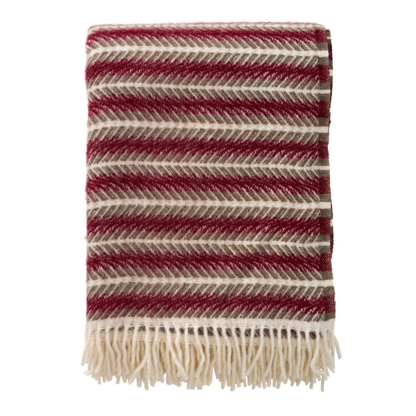 Oscar Burgundy Wool Throw