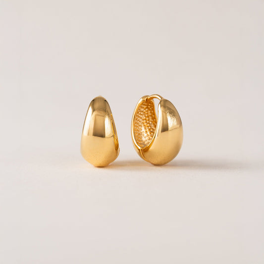 Oval Puff Hoop Earrings