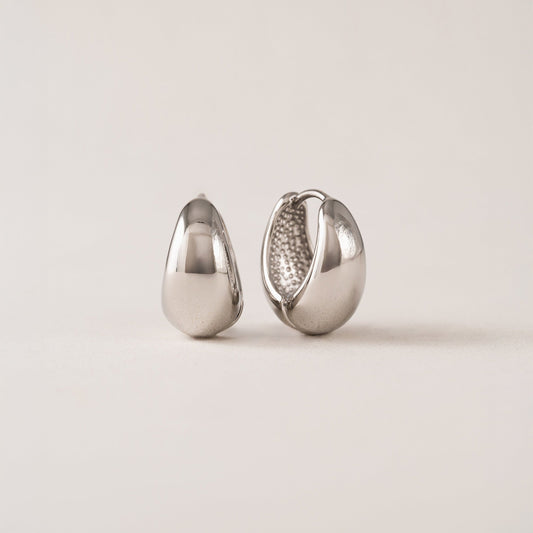 Oval Puff Hoop Earrings