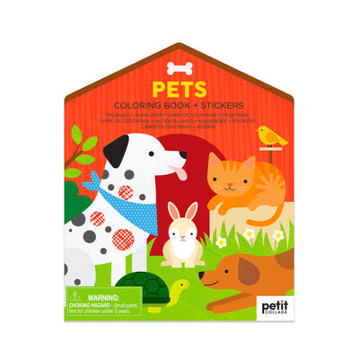 Pets Coloring Book + Stickers
