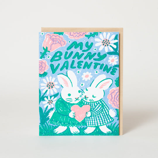 Bunny Valentine Letterpress Card