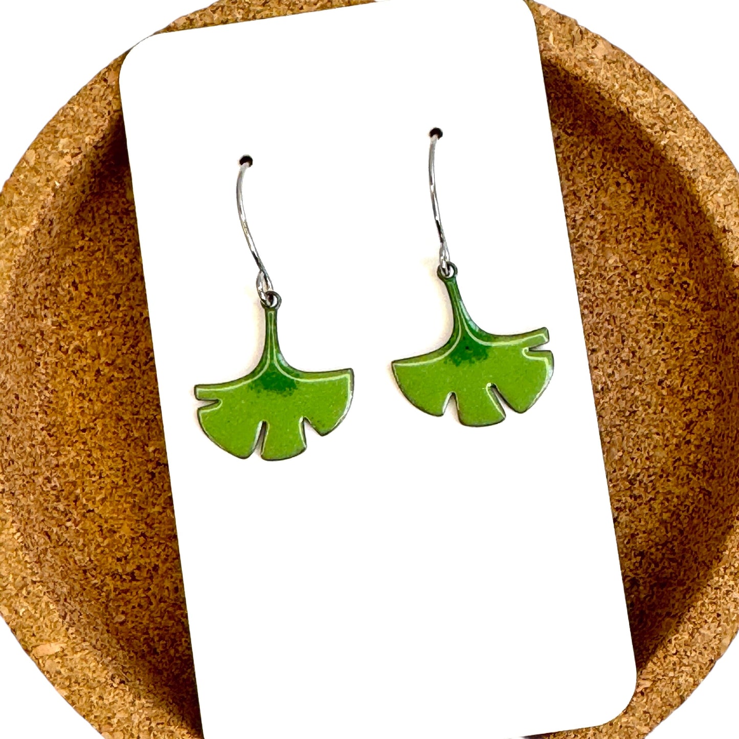 Enamel Gingko Earrings