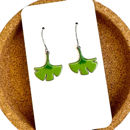 Enamel Gingko Earrings