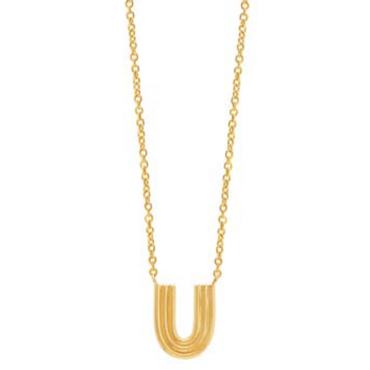 Upside Down Arch with Ridges Necklace