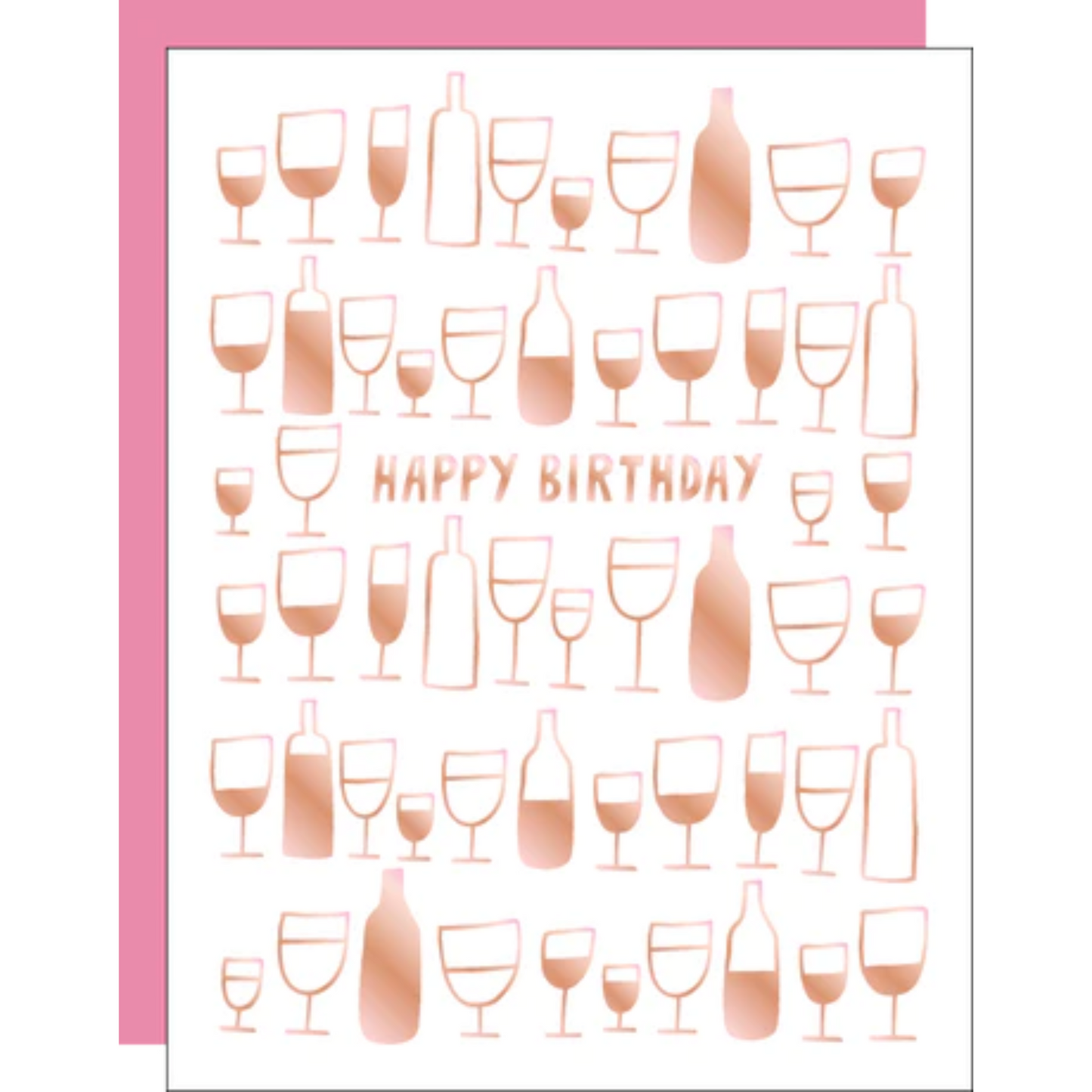 Happy Birthday Wine Glasses Card