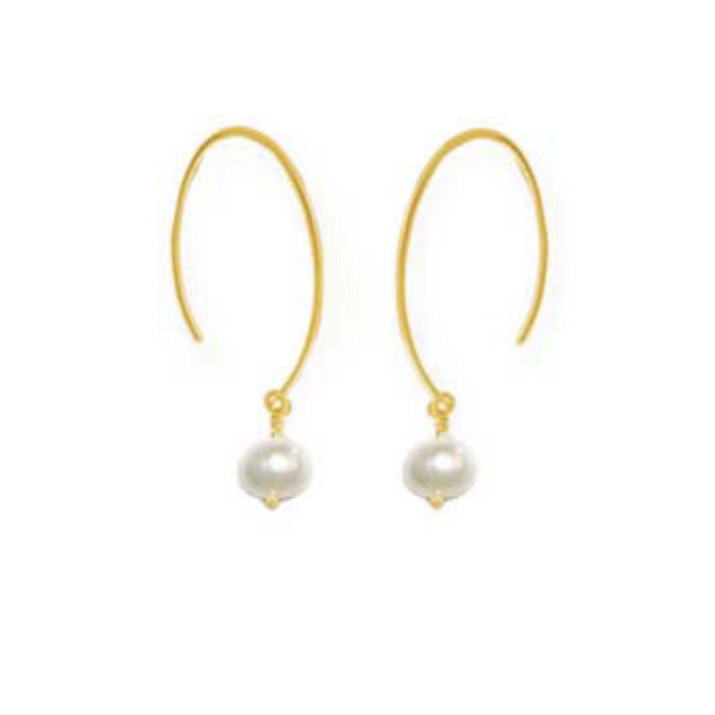 Oval Hoop White Pearl