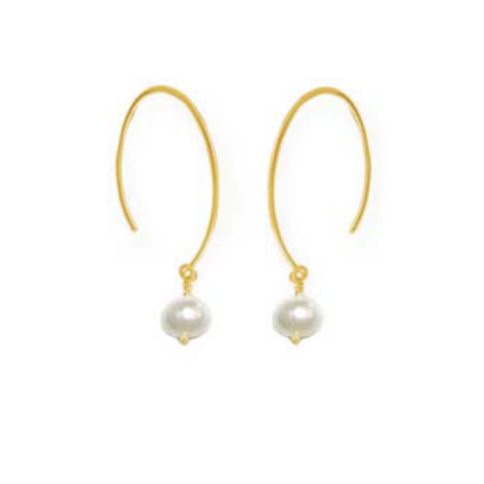 Oval Hoop White Pearl
